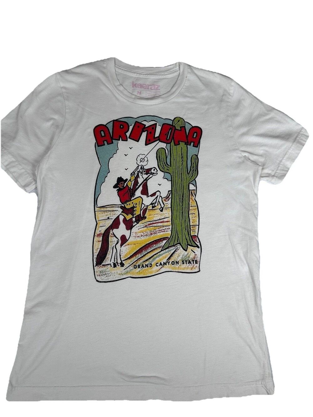 Arizona Grand Canyon State Merch cotton t-shirt retro cowboy kaeraz Womens Sz M